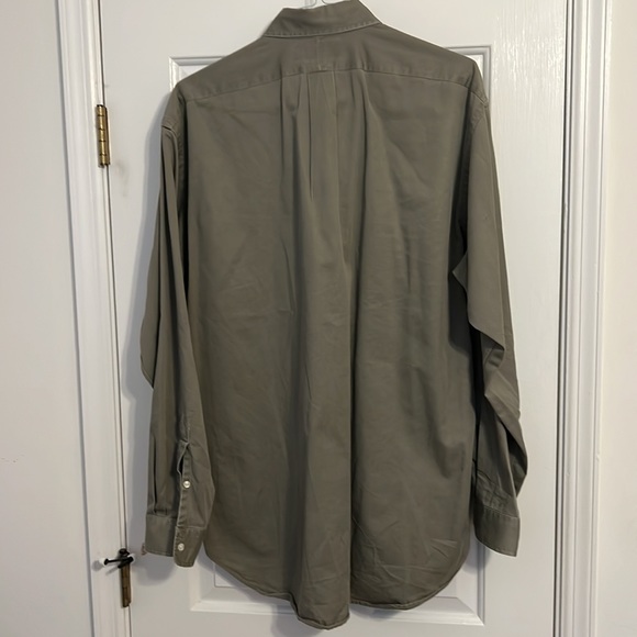 Ralph Lauren - button down long sleeve shirt - olive green - large - Picture 4 of 6